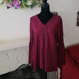 SALE🤑Michael Kors Top Raspberry  Leopard Print
